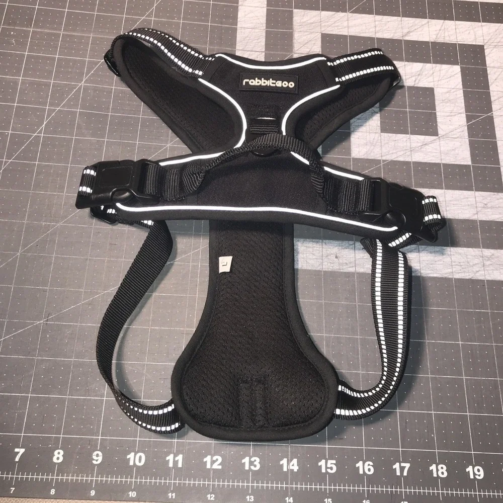 rabbitgoo Dog Pet Harness No-Pull Pet Control Adjustable Reflective Collar Black